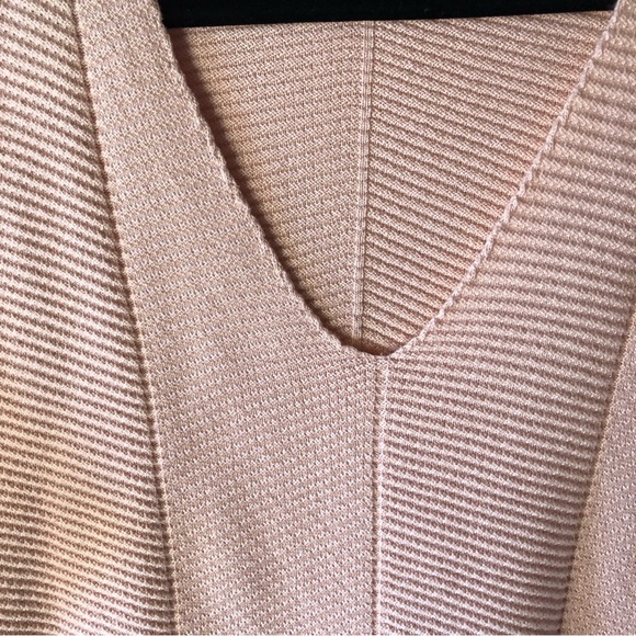 Calvin Klein Jeans Shell pink tunic length cotton ribbed sweater v neck XL - Picture 2 of 10